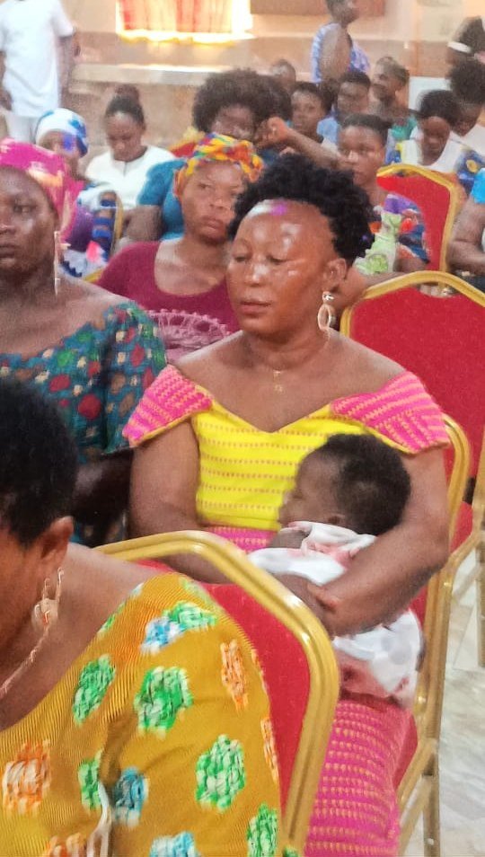 Mothers at a community health talk